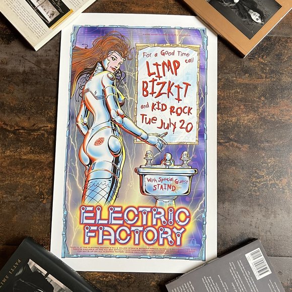 MINT Limp Bizkit/Kid Rock/Staind 1999 Electric Factory, Philly David Dean, 13x21 - Picture 1 of 6